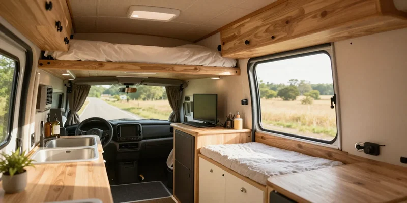 How to Add Hidden Storage Under Your Van Bed